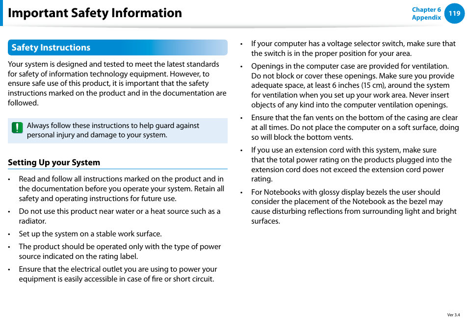 Important safety information | Samsung DP515A2G-K01US User Manual | Page 120 / 144