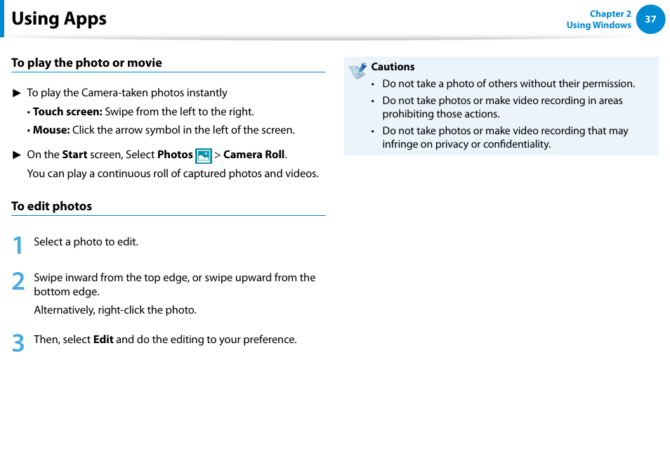 Using apps | Samsung DP515A2G-K01US User Manual | Page 38 / 144