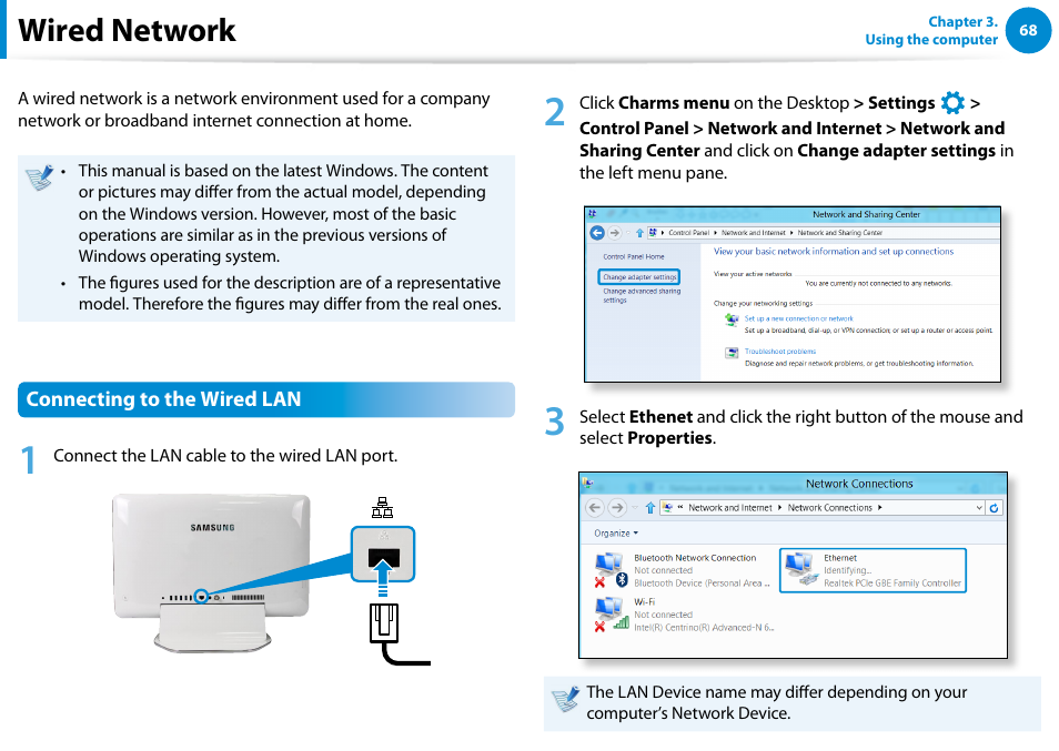 Wired network | Samsung DP515A2G-K01US User Manual | Page 69 / 144