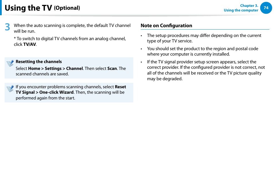 Using the tv | Samsung DP515A2G-K01US User Manual | Page 75 / 144