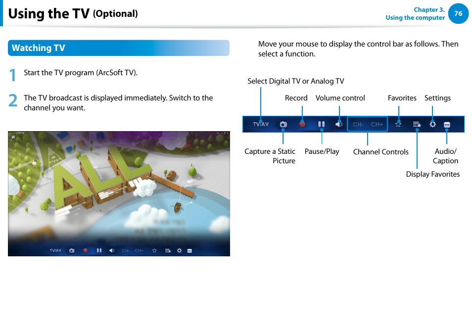 Using the tv | Samsung DP515A2G-K01US User Manual | Page 77 / 144