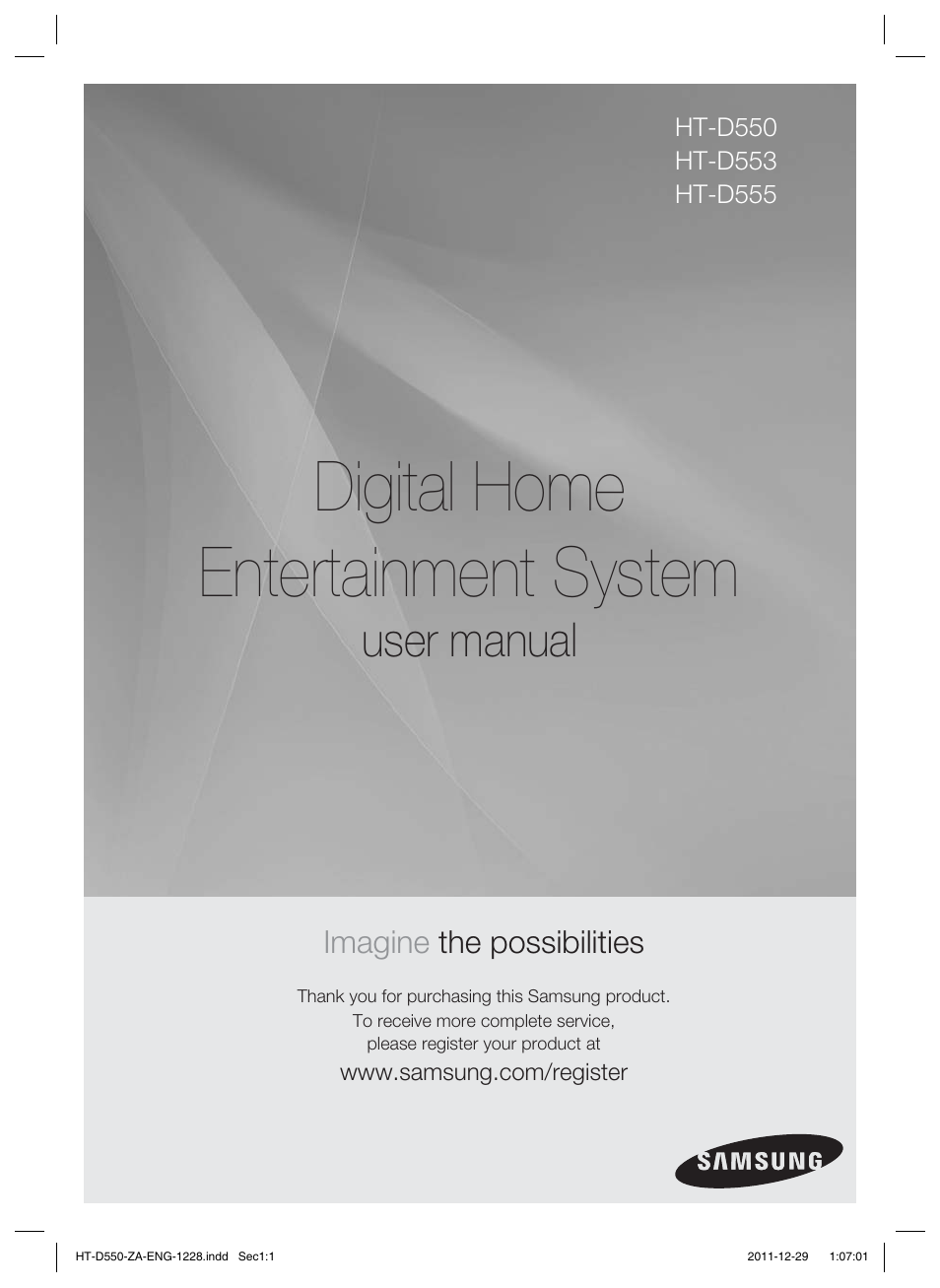 Samsung HT-D550-ZA User Manual | 50 pages