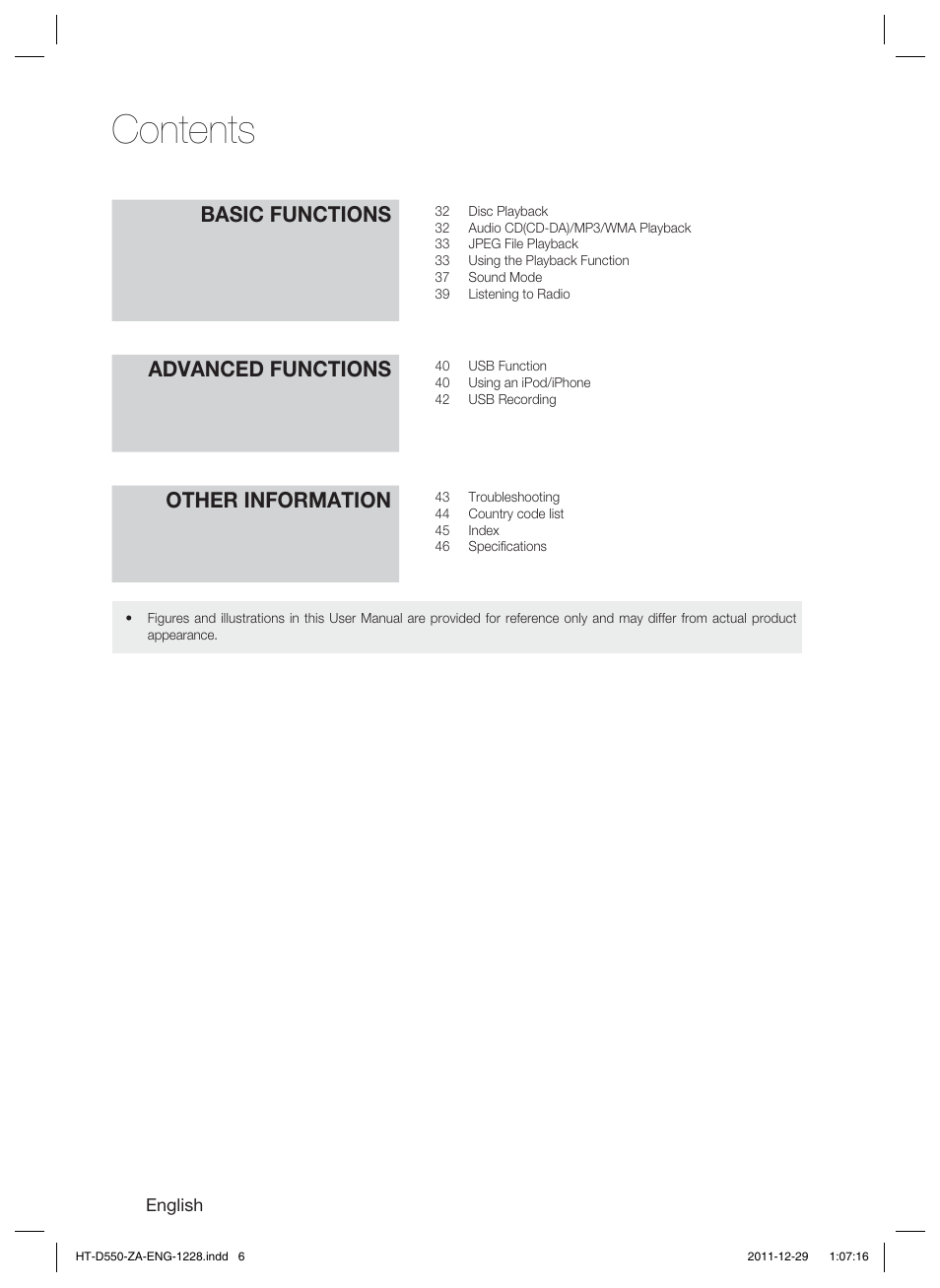 Samsung HT-D550-ZA User Manual | Page 6 / 50