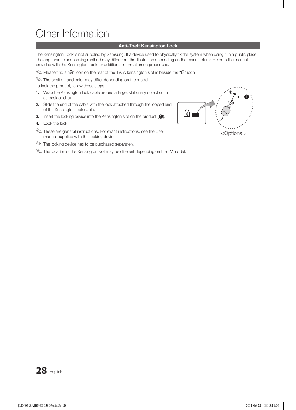 Other information | Samsung LN32D405E5DXZA User Manual | Page 28 / 35