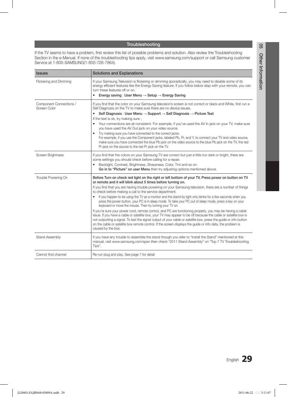 Samsung LN32D405E5DXZA User Manual | Page 29 / 35