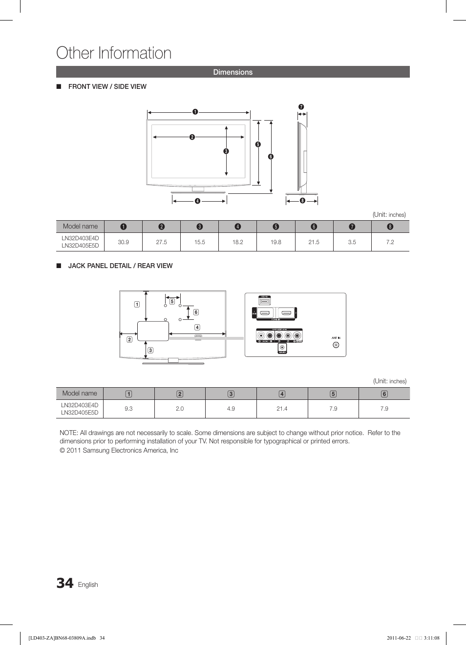 Other information | Samsung LN32D405E5DXZA User Manual | Page 34 / 35