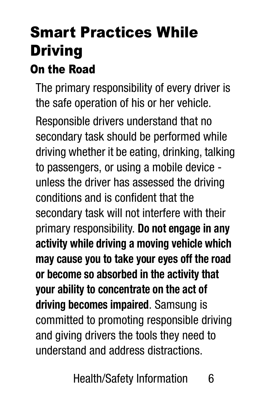 Smart practices while driving | Samsung SM-R3820WRAXAR User Manual | Page 13 / 83