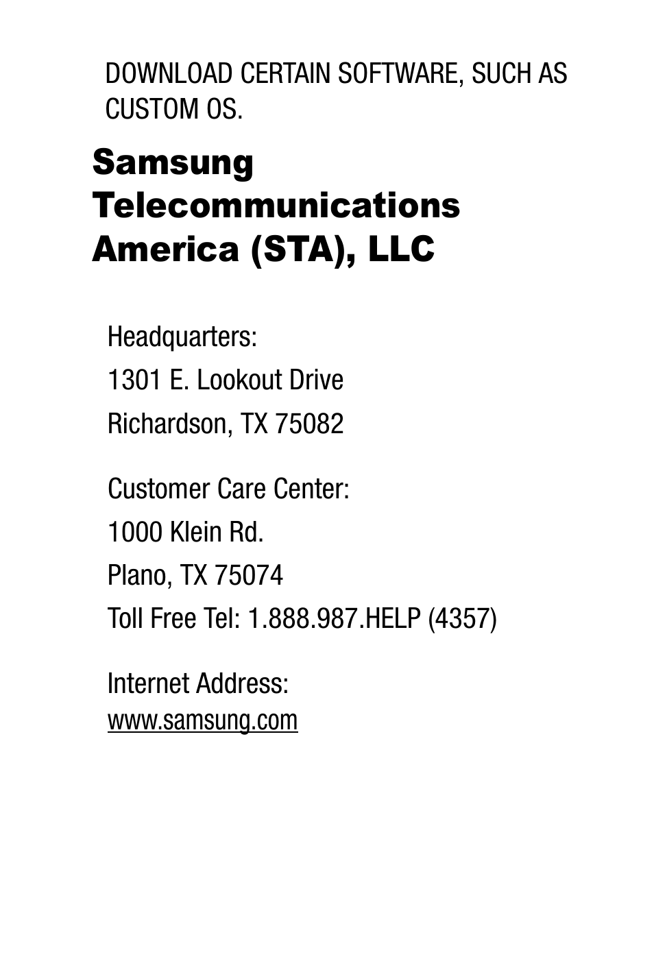 Samsung telecommunications america (sta), llc | Samsung SM-R3820WRAXAR User Manual | Page 6 / 83