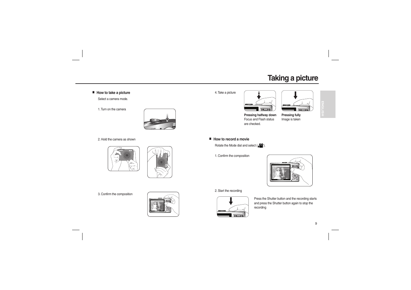 Taking a picture | Samsung EC-L100ZRBA-US User Manual | Page 10 / 50