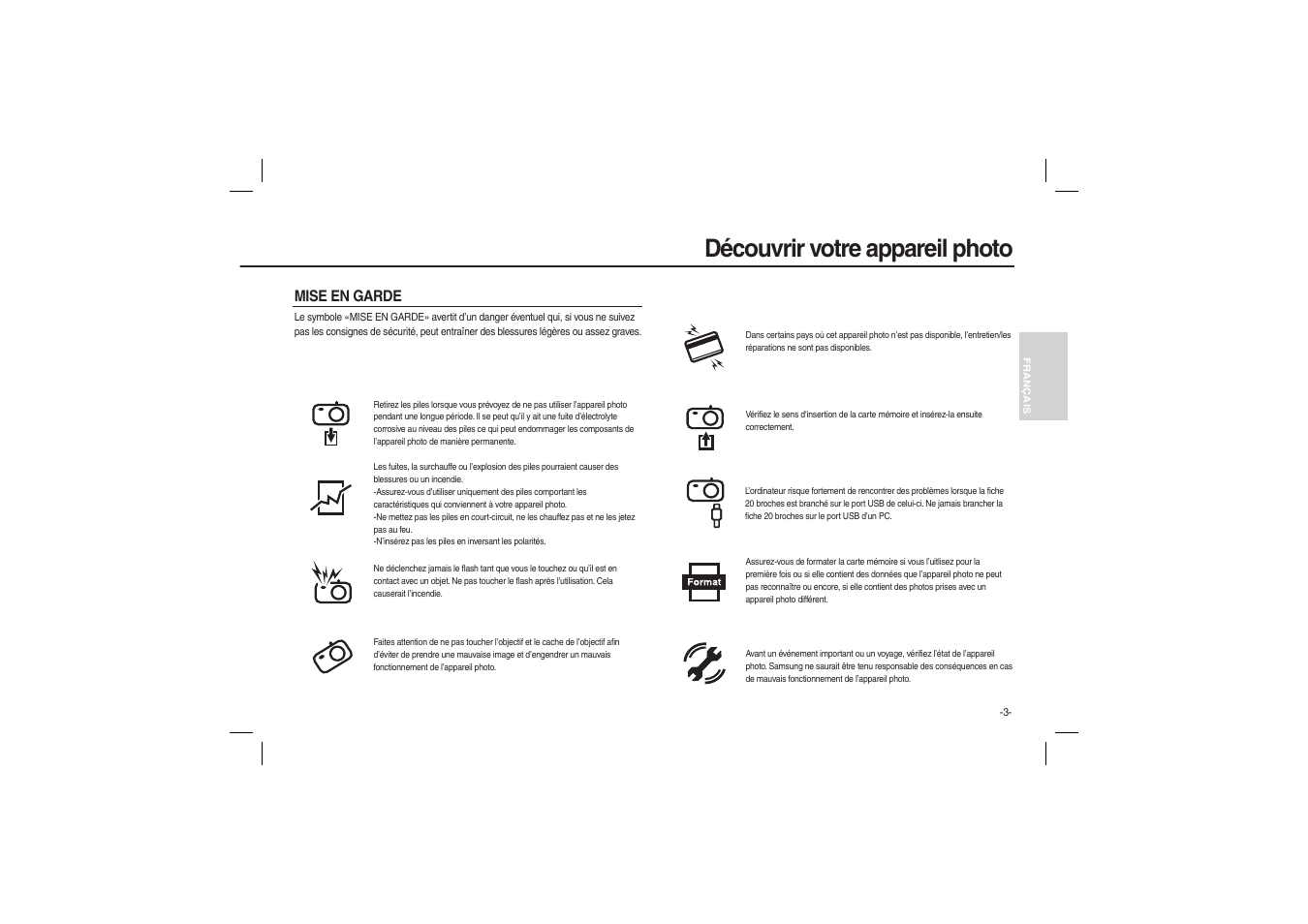 Découvrir votre appareil photo | Samsung EC-L100ZRBA-US User Manual | Page 20 / 50