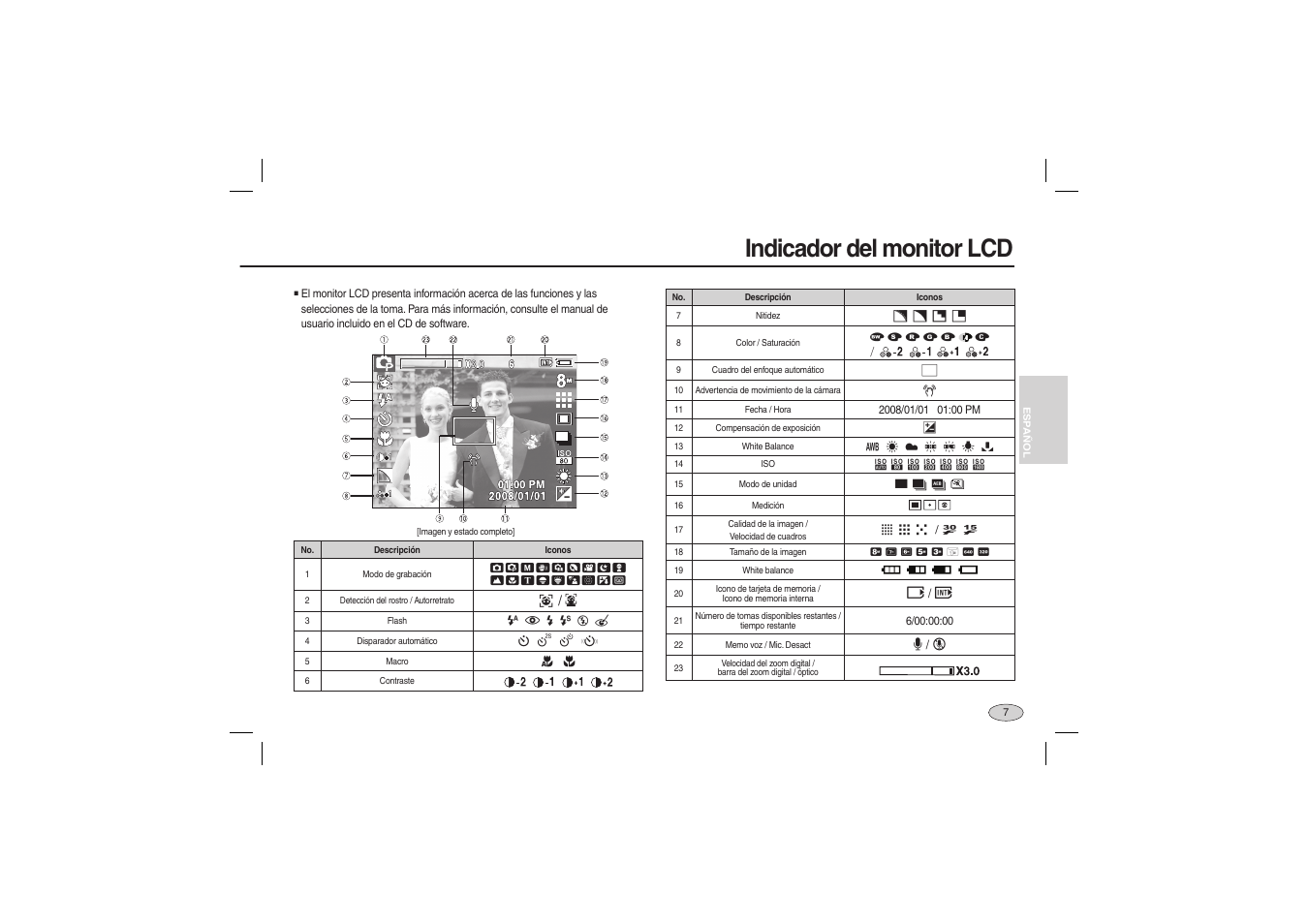Indicador del monitor lcd | Samsung EC-L100ZRBA-US User Manual | Page 40 / 50