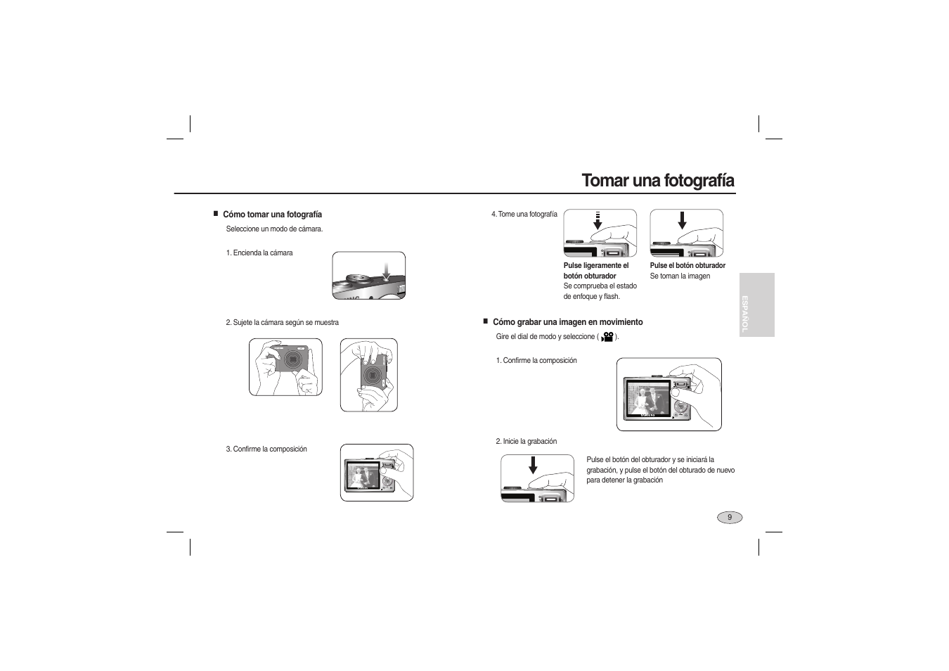 Tomar una fotografía | Samsung EC-L100ZRBA-US User Manual | Page 42 / 50
