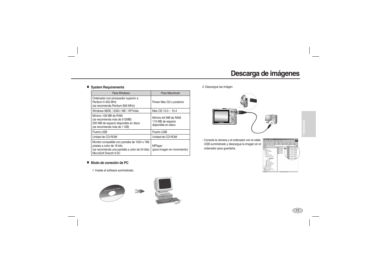 Descarga de imágenes | Samsung EC-L100ZRBA-US User Manual | Page 44 / 50