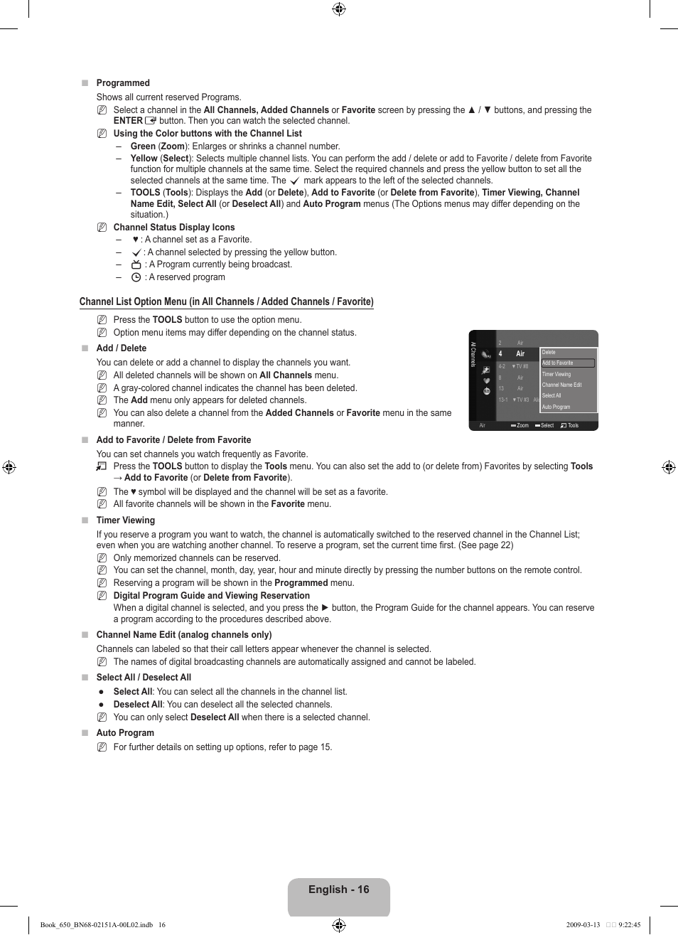 Samsung LN22B650T6DUZA User Manual | Page 18 / 67