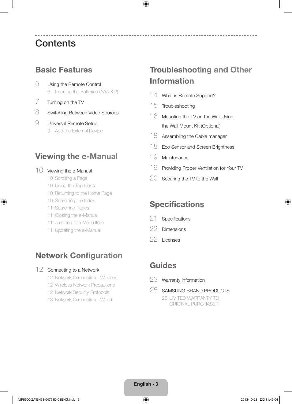 Samsung UN32F5500AFXZA User Manual | Page 3 / 26