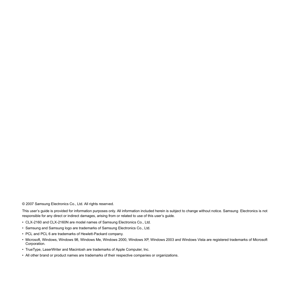 Samsung CLX-2160N-XAA User Manual | Page 2 / 118