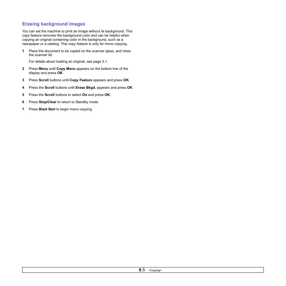 Erasing background images | Samsung CLX-2160N-XAA User Manual | Page 36 / 118