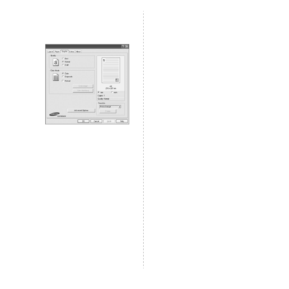 Graphics tab | Samsung CLX-2160N-XAA User Manual | Page 88 / 118