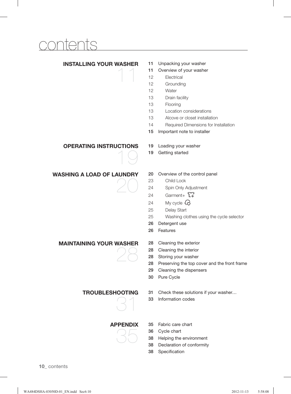 Samsung WA484DSHASU-A1 User Manual | Page 10 / 132