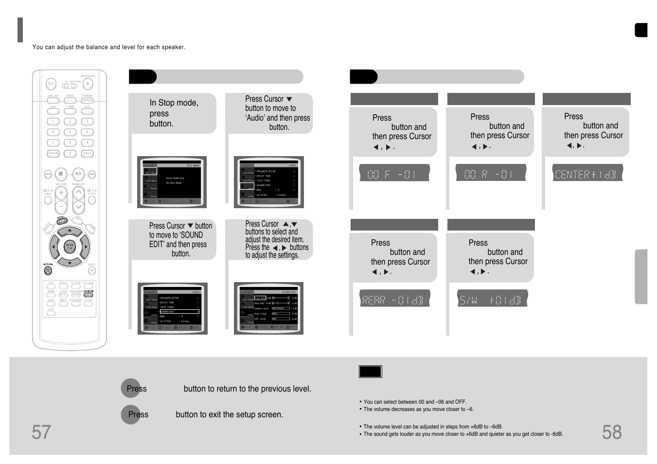 Setting the audio | Samsung HT-WP38TH-XAA User Manual | Page 30 / 38