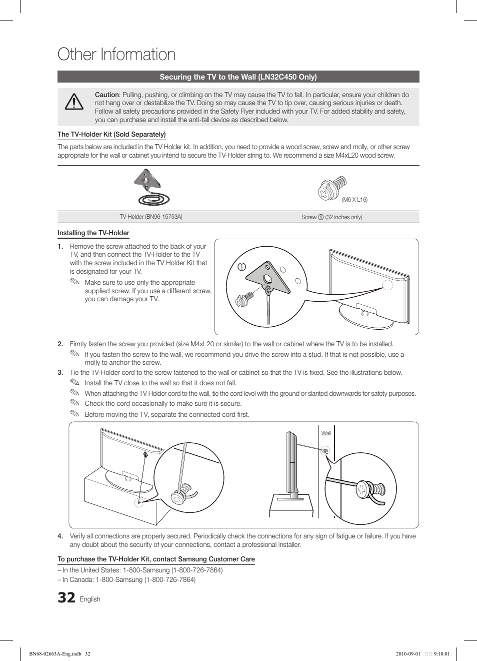 Other information | Samsung LN32C450E1DXZA User Manual | Page 32 / 39