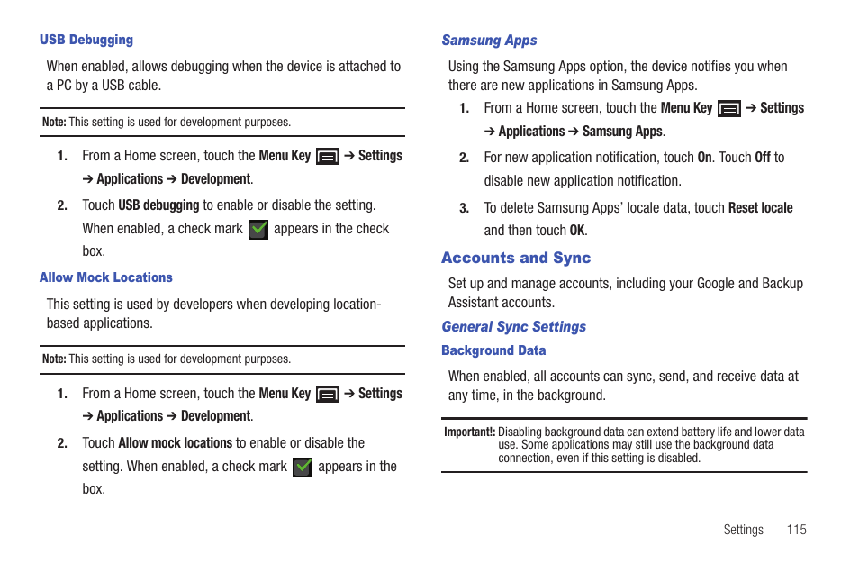 Accounts and sync | Samsung YP-G1CW-XAA User Manual | Page 119 / 157