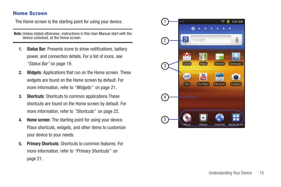 Home screen | Samsung YP-G1CW-XAA User Manual | Page 19 / 157