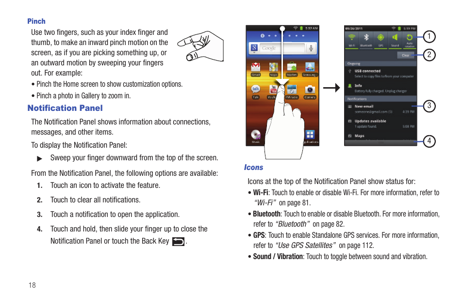 Notification panel | Samsung YP-G1CW-XAA User Manual | Page 22 / 157