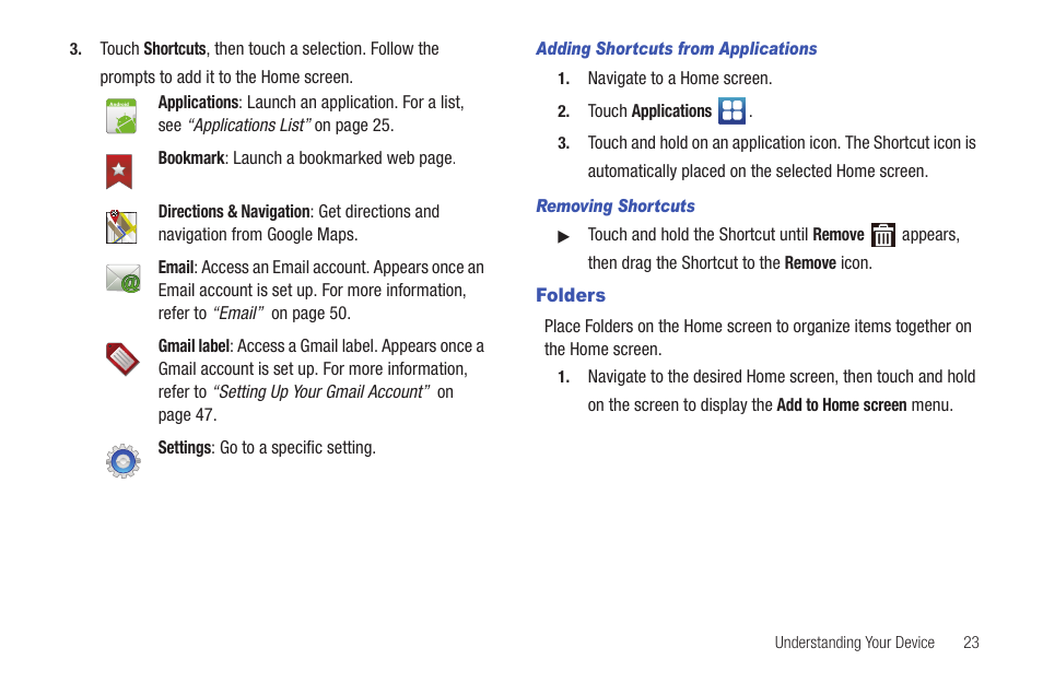 Folders | Samsung YP-G1CW-XAA User Manual | Page 27 / 157