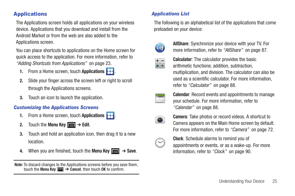 Applications | Samsung YP-G1CW-XAA User Manual | Page 29 / 157