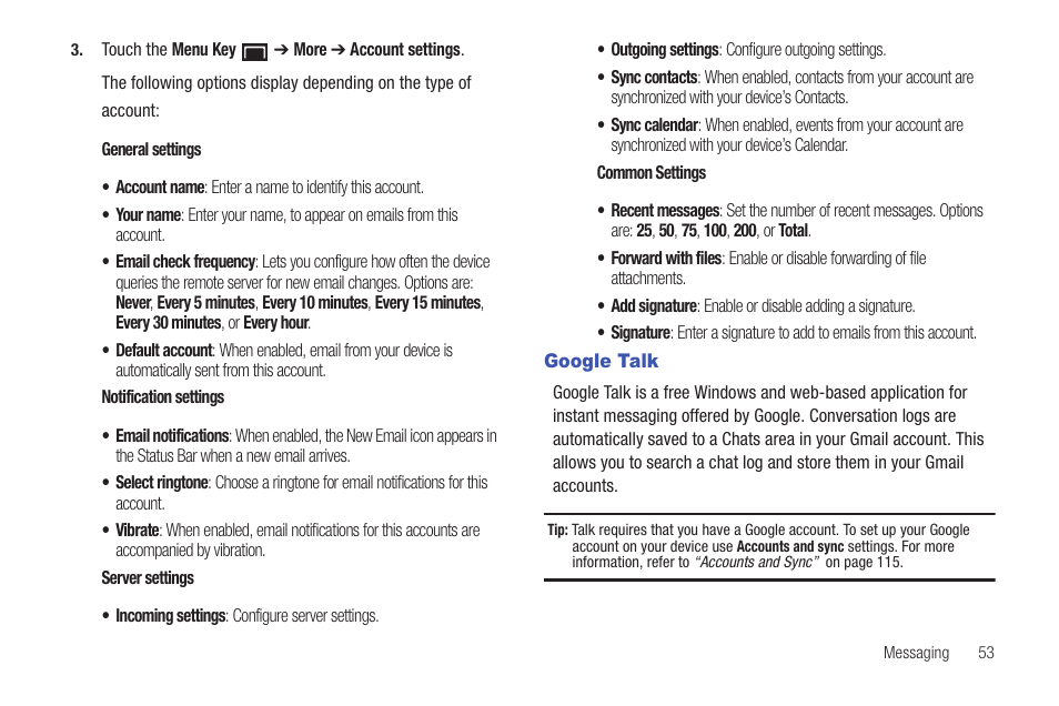 Google talk | Samsung YP-G1CW-XAA User Manual | Page 57 / 157