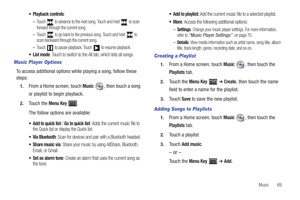 Samsung YP-G1CW-XAA User Manual | Page 73 / 157