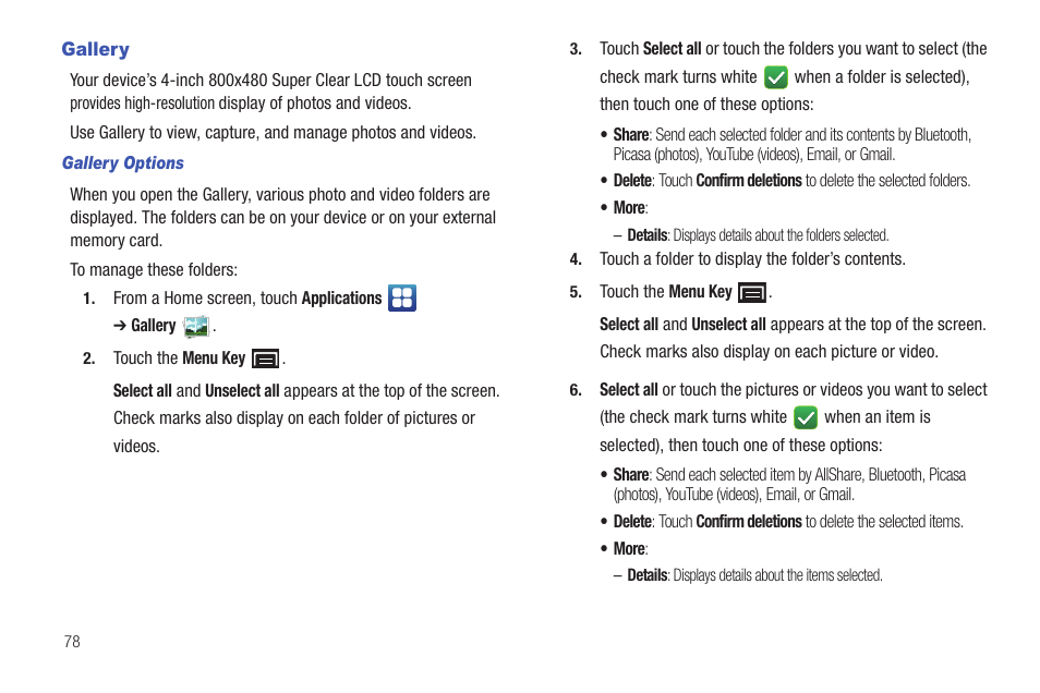 Gallery | Samsung YP-G1CW-XAA User Manual | Page 82 / 157