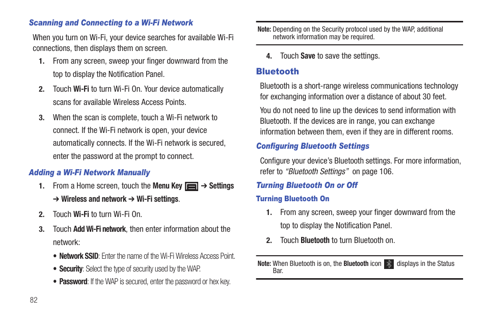 Bluetooth, Oth. for more information, For more information, refer to “bluetooth” on | Samsung YP-G1CW-XAA User Manual | Page 86 / 157