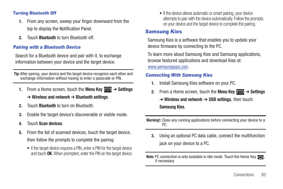 Samsung kies | Samsung YP-G1CW-XAA User Manual | Page 87 / 157