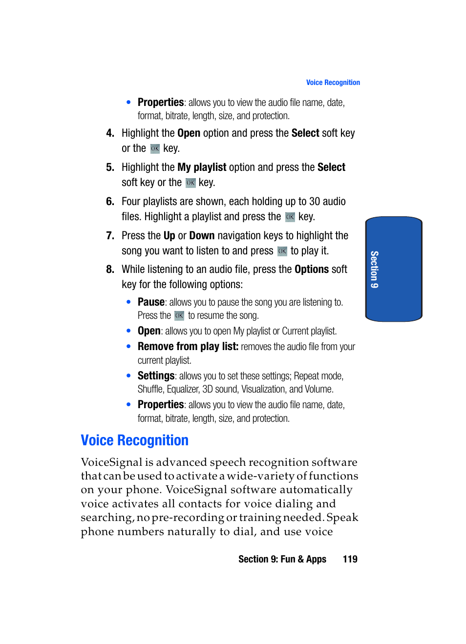 Voice recognition | Samsung SGH-T709BKBTMB User Manual | Page 123 / 242