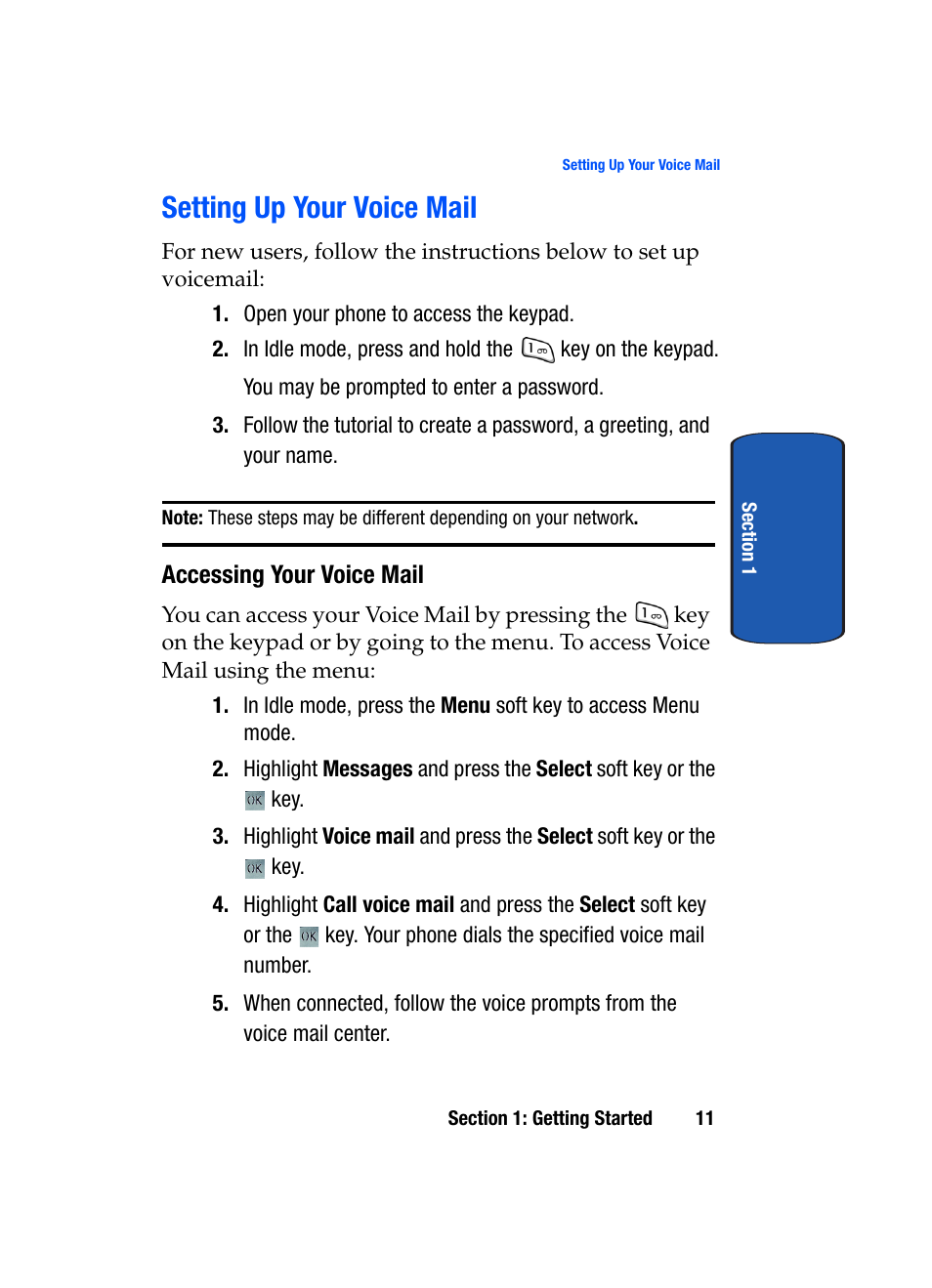 Setting up your voice mail | Samsung SGH-T709BKBTMB User Manual | Page 15 / 242