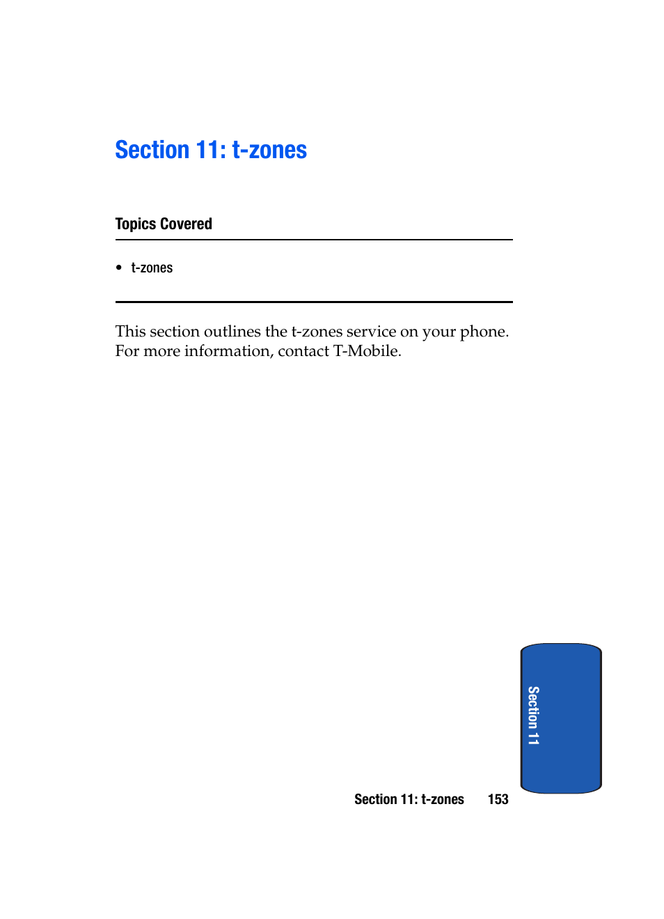 Section 11: t-zones | Samsung SGH-T709BKBTMB User Manual | Page 157 / 242