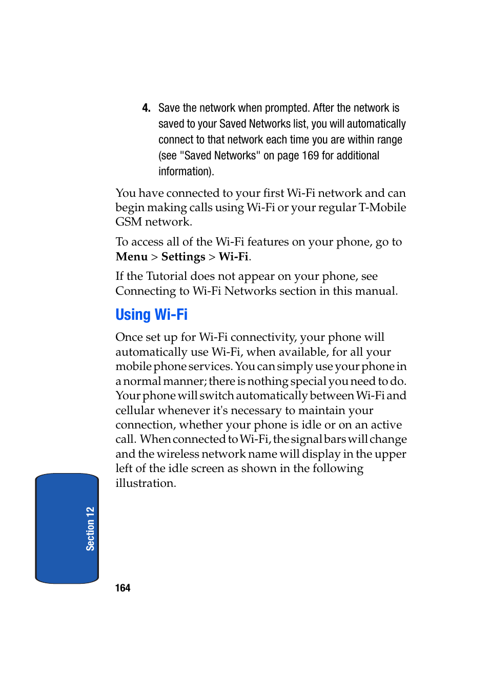 Using wi-fi | Samsung SGH-T709BKBTMB User Manual | Page 168 / 242