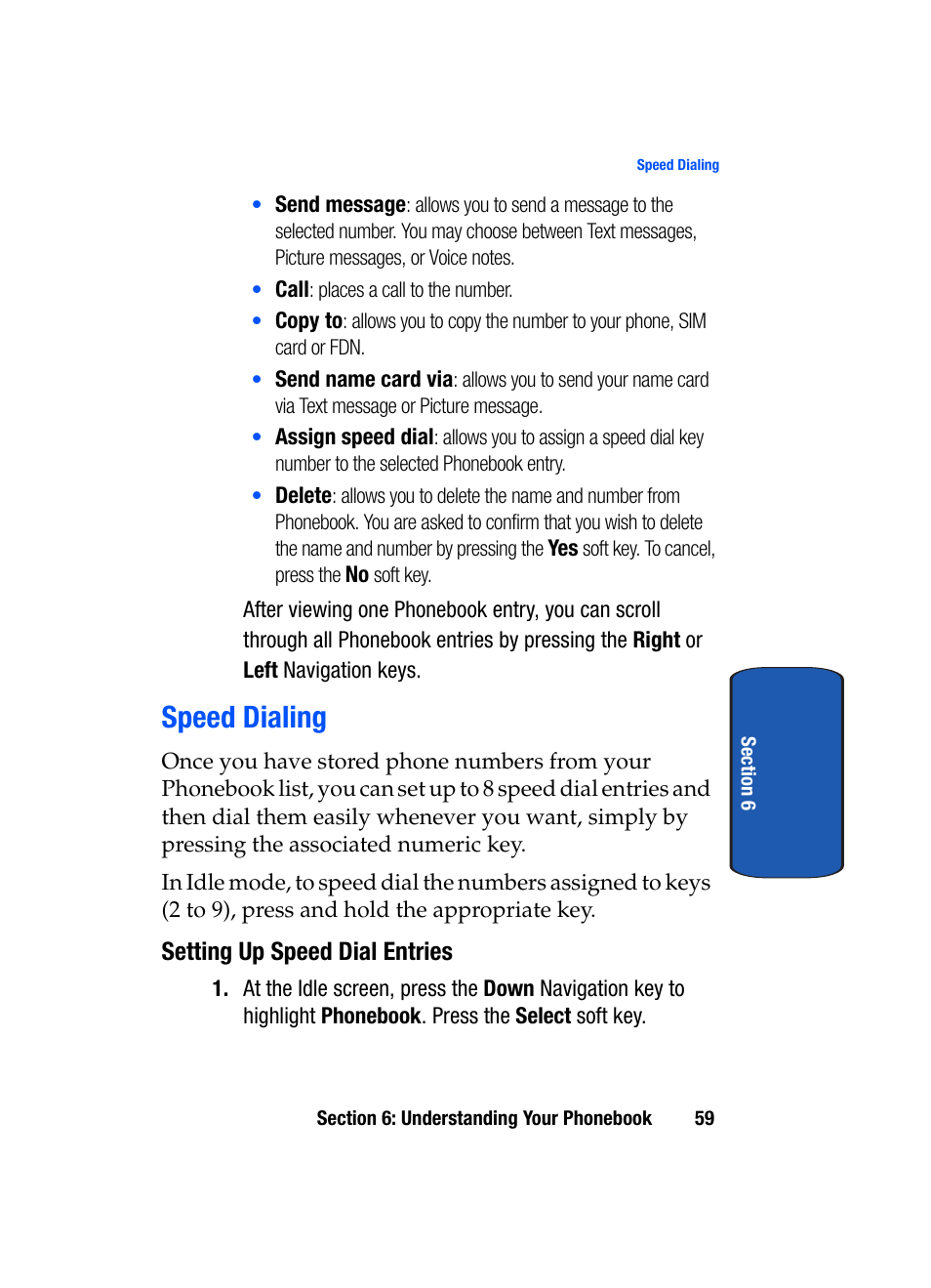 Speed dialing | Samsung SGH-T709BKBTMB User Manual | Page 63 / 242