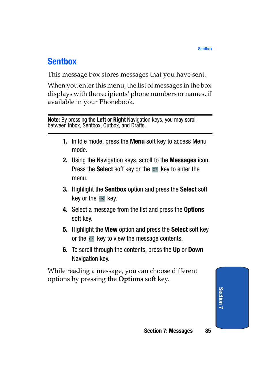 Sentbox | Samsung SGH-T709BKBTMB User Manual | Page 89 / 242