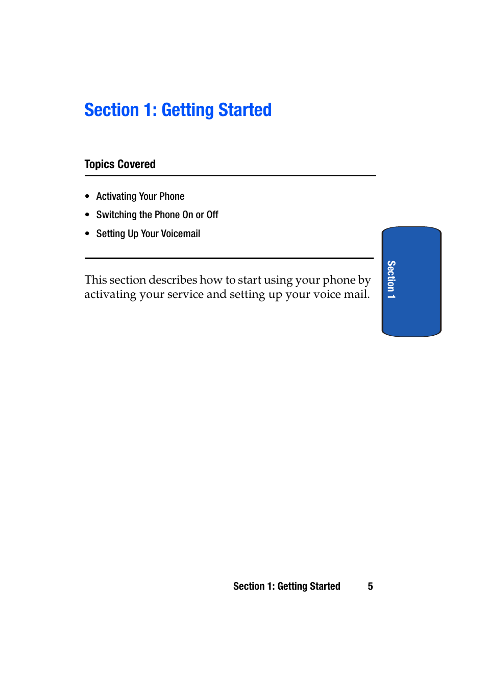 Section 1: getting started | Samsung SGH-T709BKBTMB User Manual | Page 9 / 242