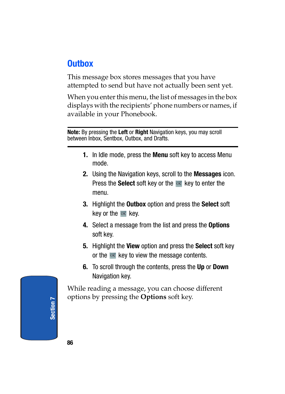 Outbox | Samsung SGH-T709BKBTMB User Manual | Page 90 / 242