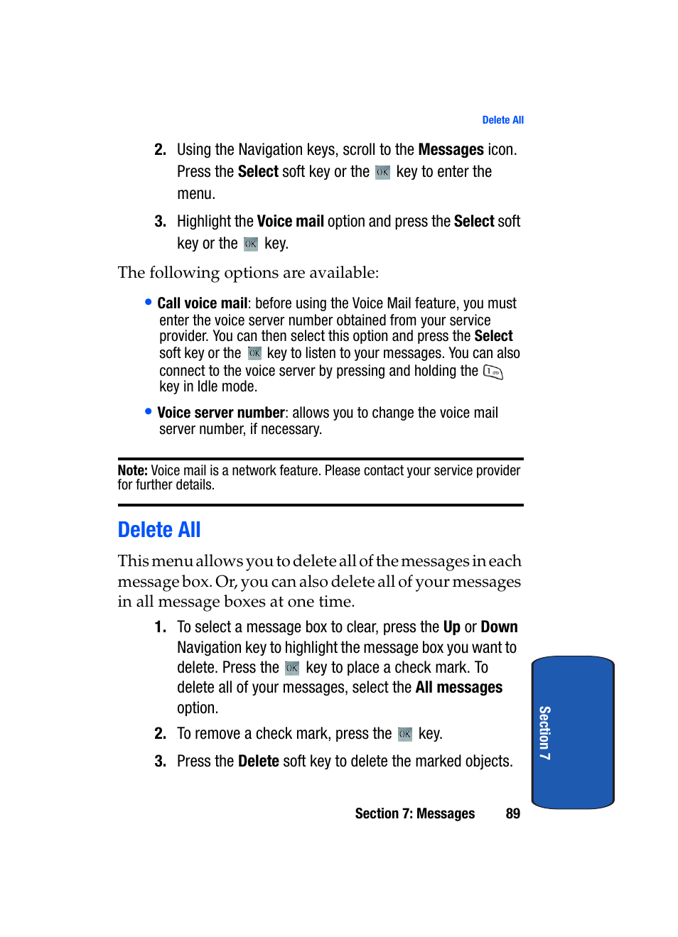 Delete all | Samsung SGH-T709BKBTMB User Manual | Page 93 / 242