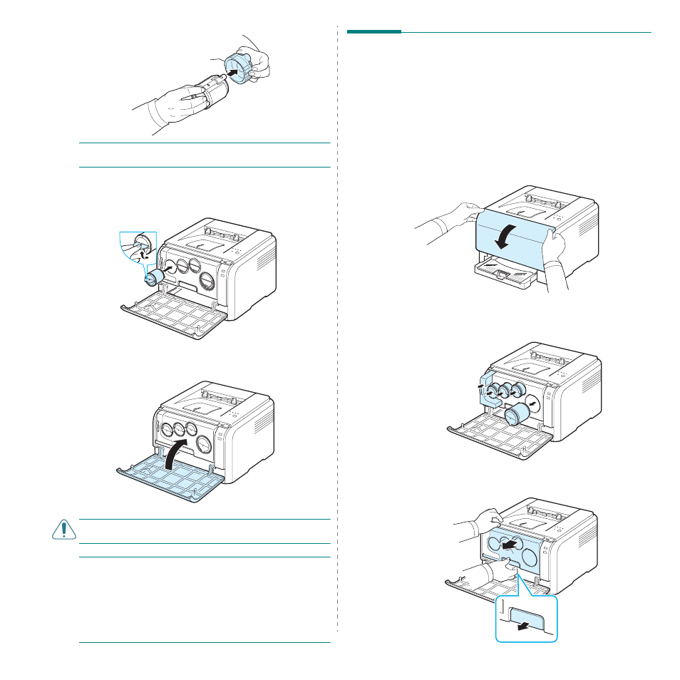 Replacing the imaging unit, Replacing toner cartridges | Samsung CLP-300N-XAA User Manual | Page 31 / 91