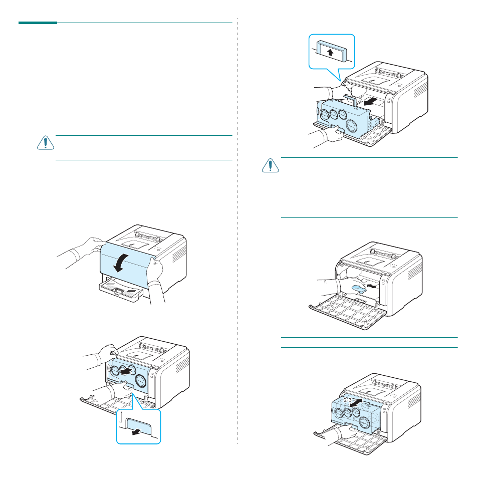 Cleaning the printer, Cleaning the outside of the printer, Cleaning the inside of the printer | Samsung CLP-300N-XAA User Manual | Page 34 / 91