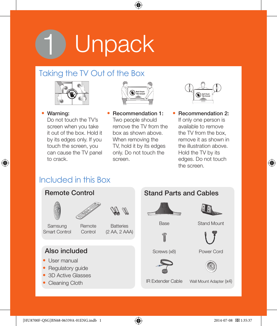 Samsung UN65HU8700FXZA User Manual | 12 pages