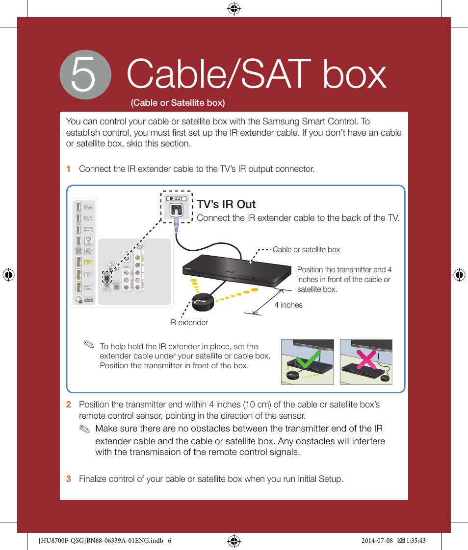 Cable/sat box | Samsung UN65HU8700FXZA User Manual | Page 6 / 12