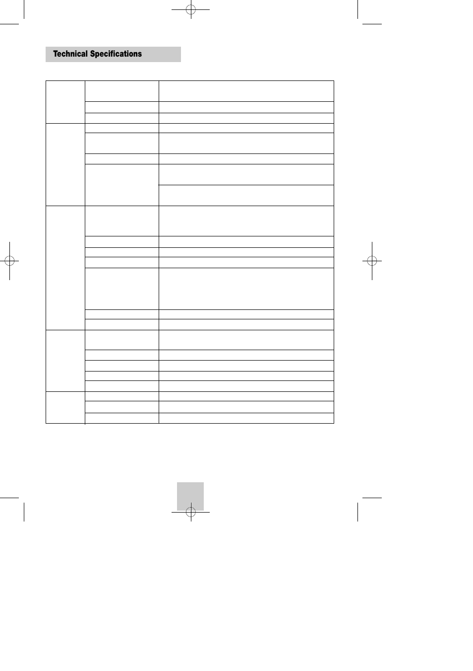 Appendix - help, Technical specifications, Acxz technical specifications | Samsung DVD-V4600C-XAA User Manual | Page 34 / 36