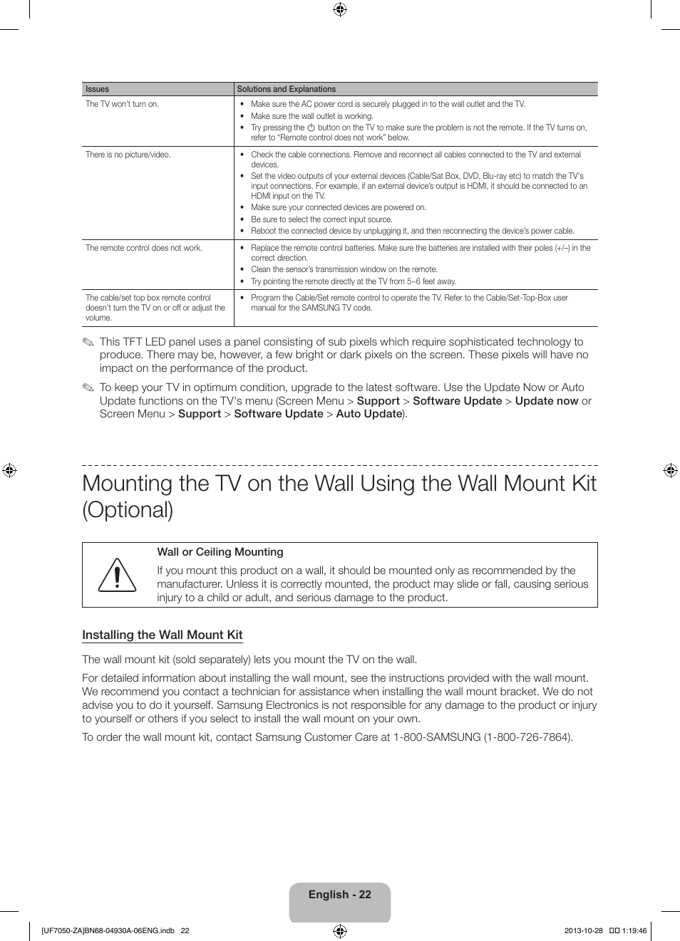 Samsung UN60F7050AFXZA User Manual | Page 22 / 34